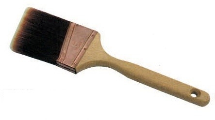 Pennello affusolato in setola nera con chip PBT con manico in legno naturale