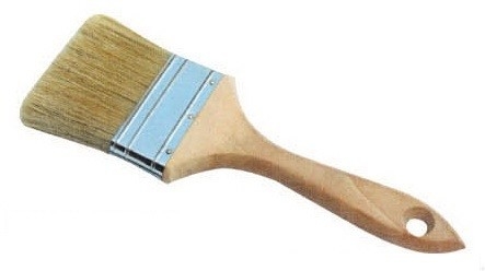 Spazzola in setola di poliestere bianca Spazzola per trucioli da 3 pollici Manico in legno naturale