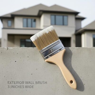 Larghezza del pennello di 3 pollici Vernice esterna per pareti Pennello manico di legno Ideale per una copertura liscia su grandi superfici e muri esterni